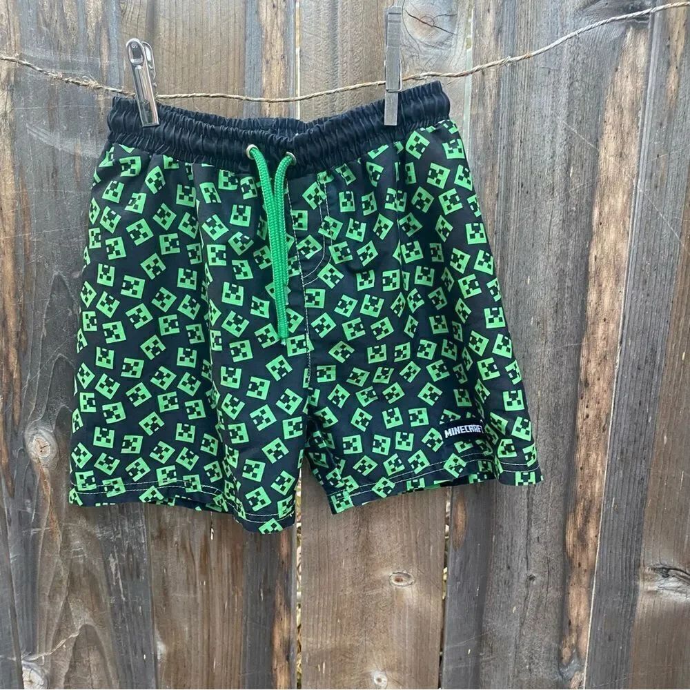 Boys Minecraft swimming shorts size 7-8 years